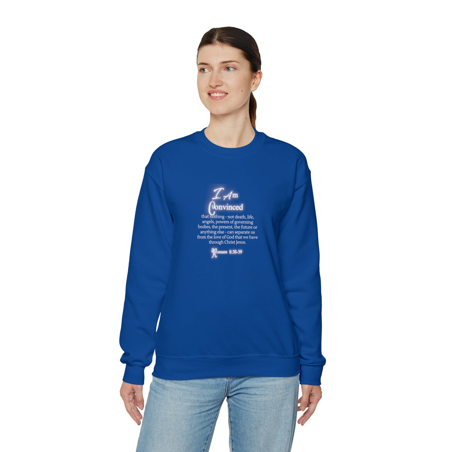 Unisex Heavy Blend™ Crewneck Sweatshirt: Romans 8:38-39