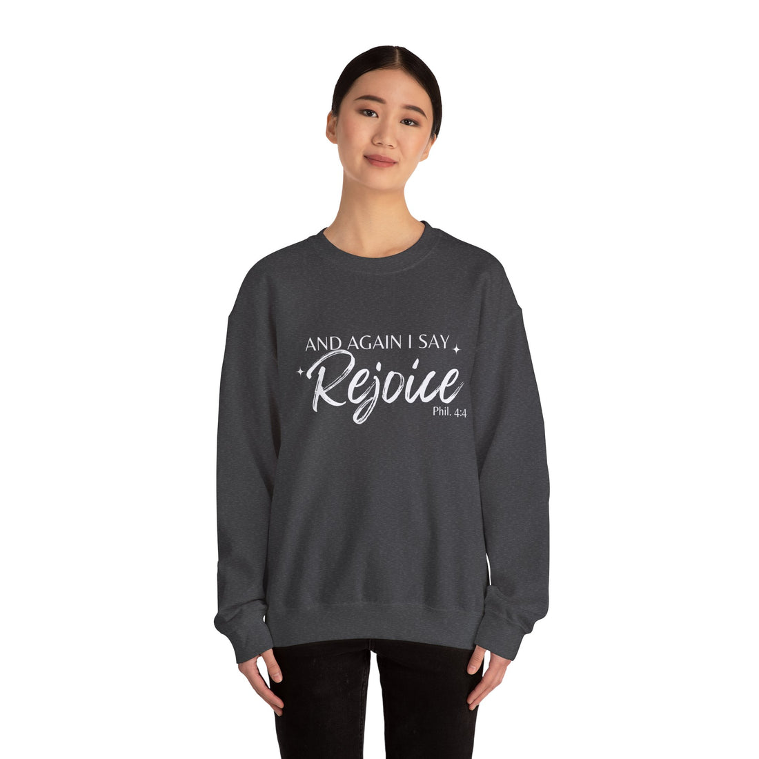 Philippians 4:4 Rejoice, Heavy Blend™ Christian Sweatshirt for Men and Women