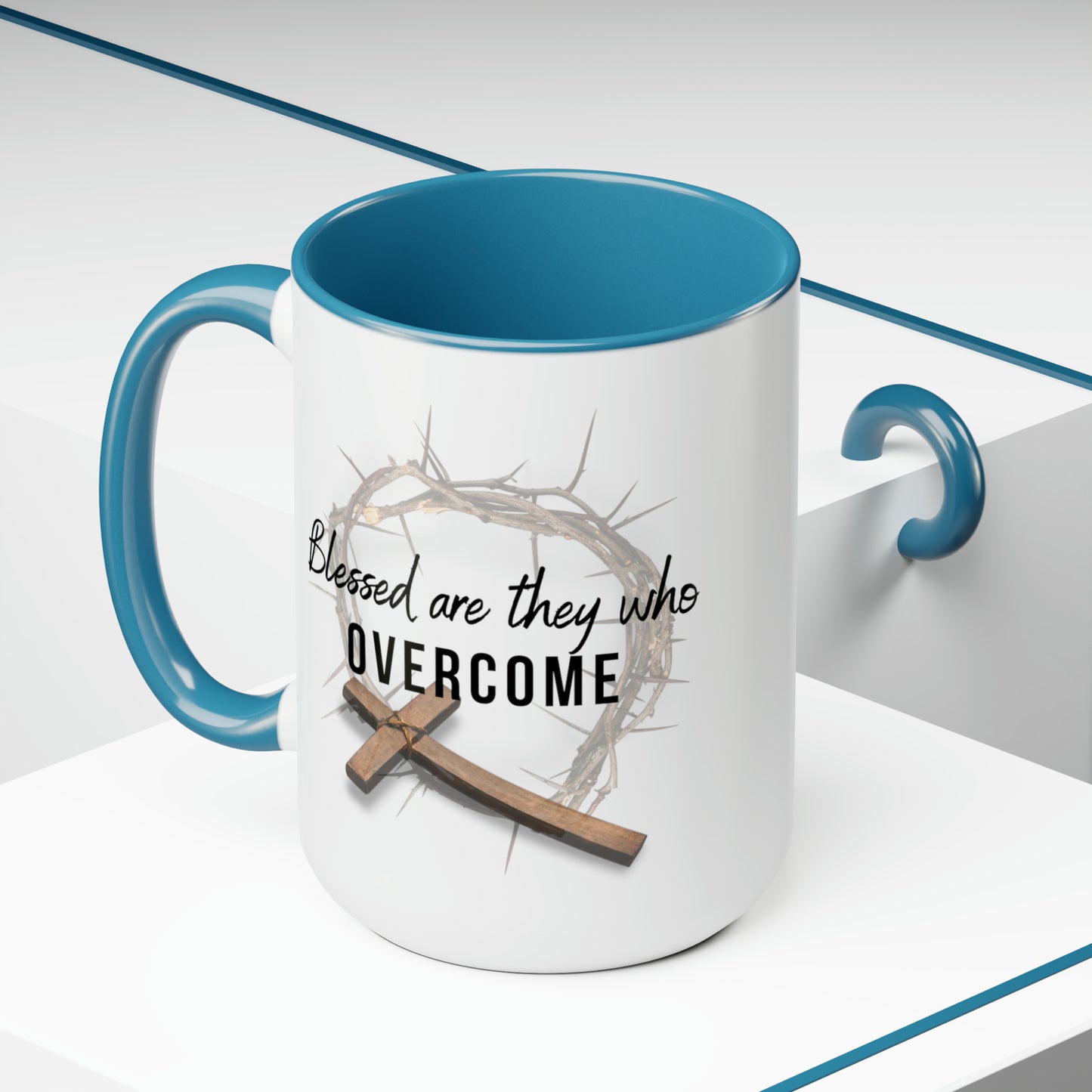 Revelation 21:7, Two-Tone Coffee Mugs, 15oz