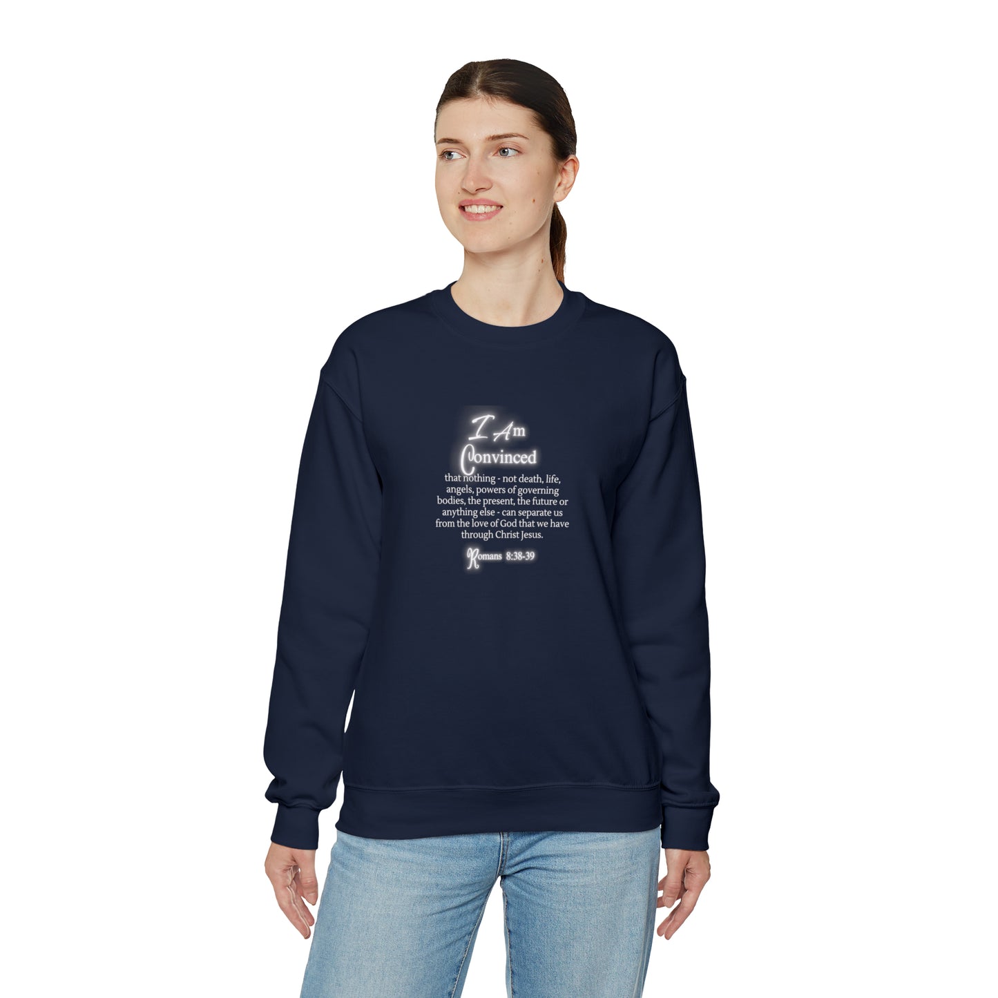 Unisex Heavy Blend™ Crewneck Sweatshirt: Romans 8:38-39