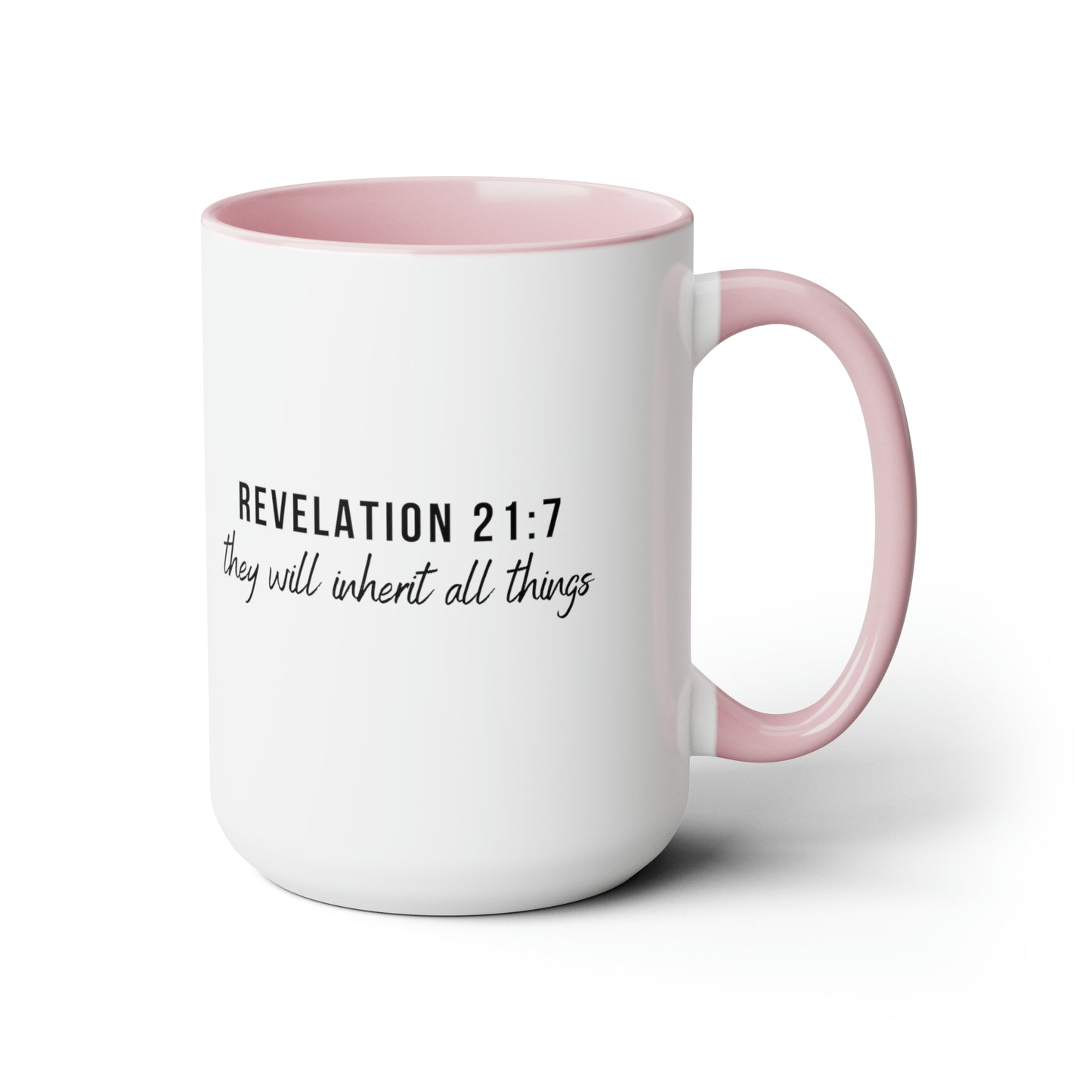 Revelation 21:7, Two-Tone Coffee Mugs, 15oz