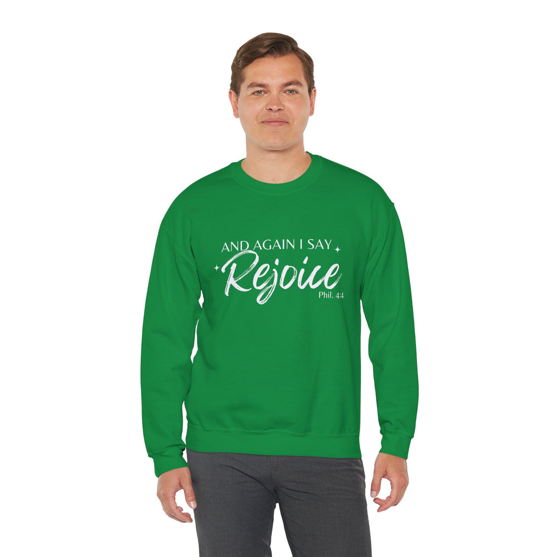 Philippians 4:4 Rejoice, Heavy Blend™ Christian Sweatshirt for Men and Women