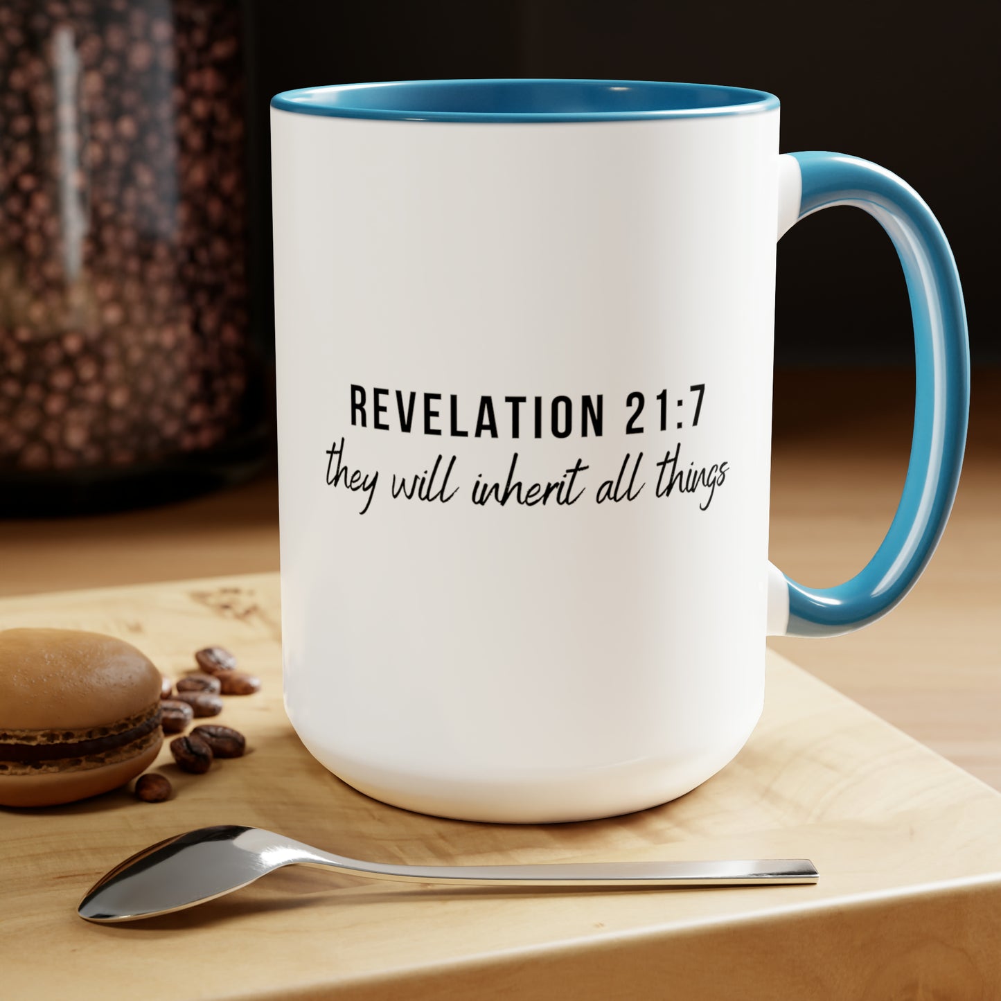 Revelation 21:7, Two-Tone Coffee Mugs, 15oz
