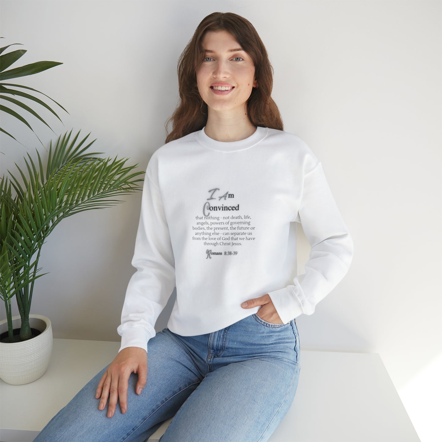 Unisex Heavy Blend™ Crewneck Sweatshirt: Romans 8:38-39