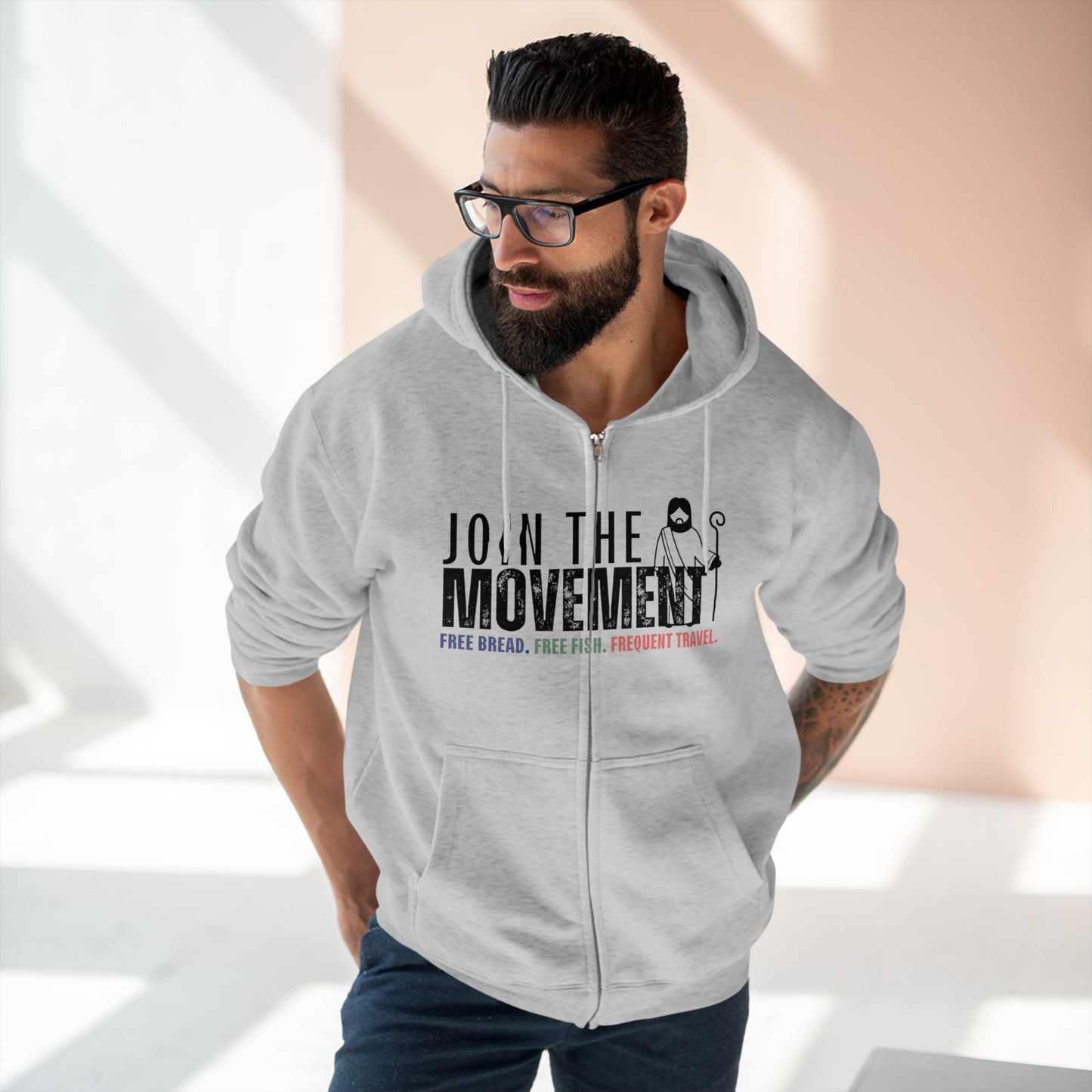 Join the Movement, Christian Zip Hoodie for Men and Women
