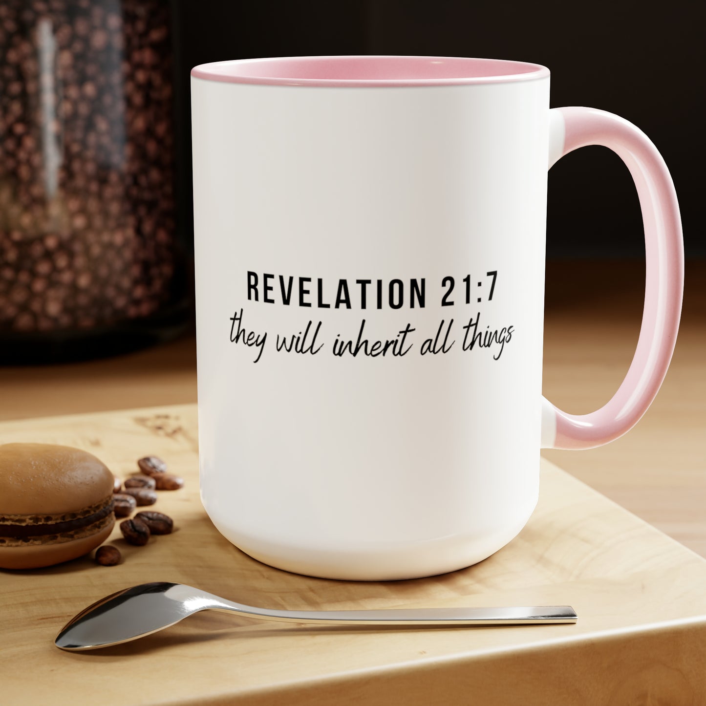 Revelation 21:7, Two-Tone Coffee Mugs, 15oz
