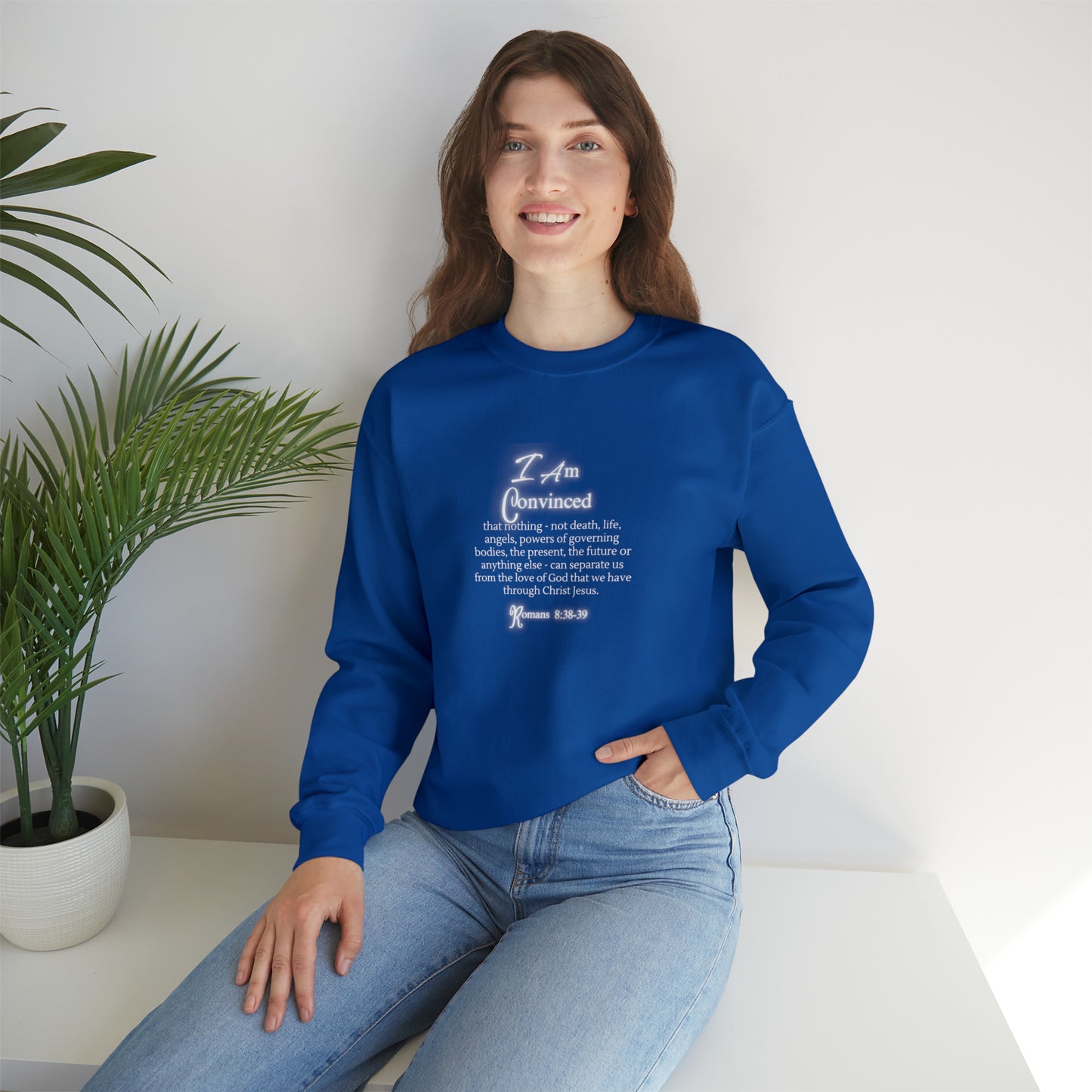 Unisex Heavy Blend™ Crewneck Sweatshirt: Romans 8:38-39