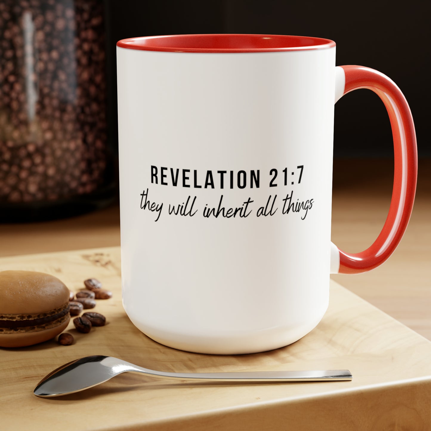 Revelation 21:7, Two-Tone Coffee Mugs, 15oz
