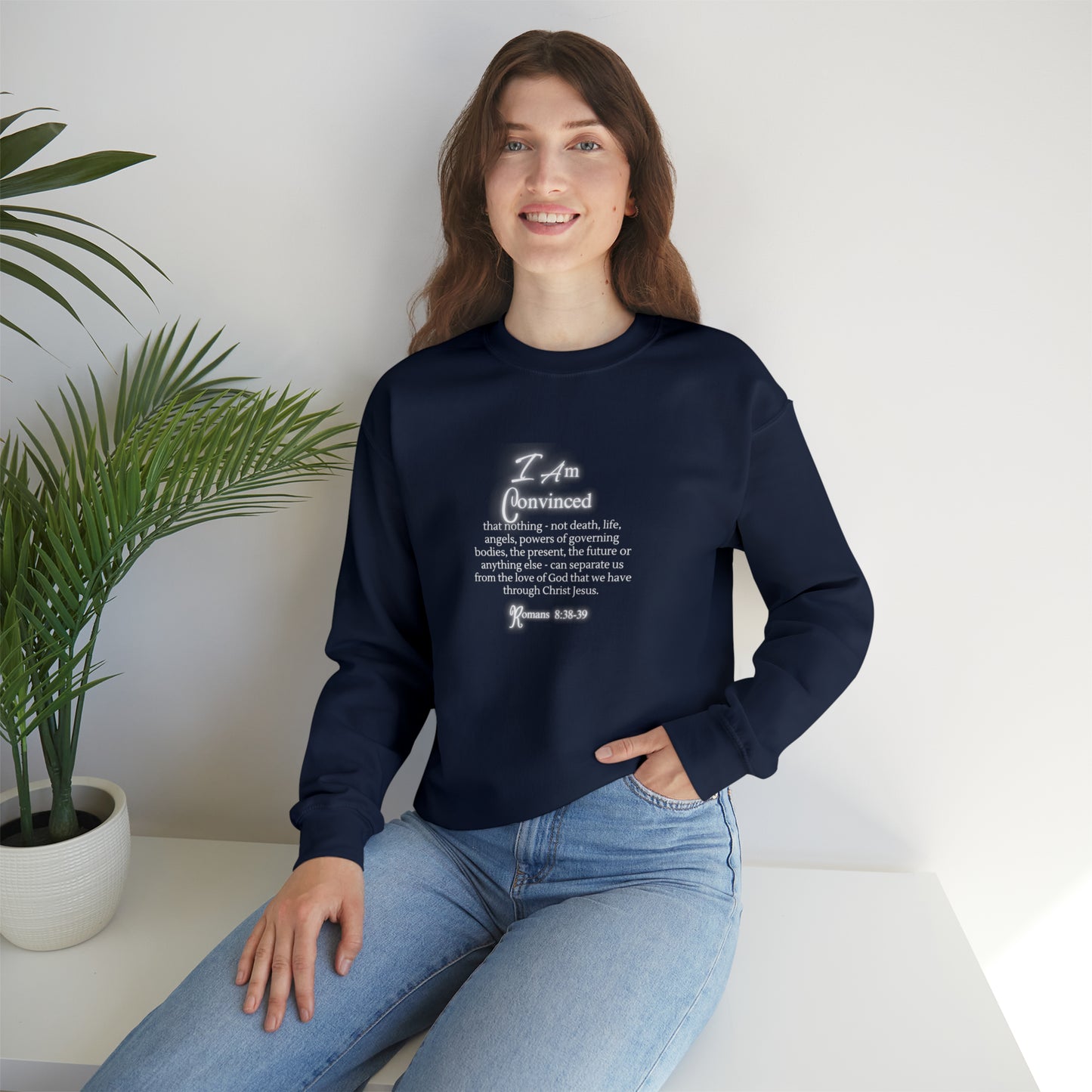 Unisex Heavy Blend™ Crewneck Sweatshirt: Romans 8:38-39