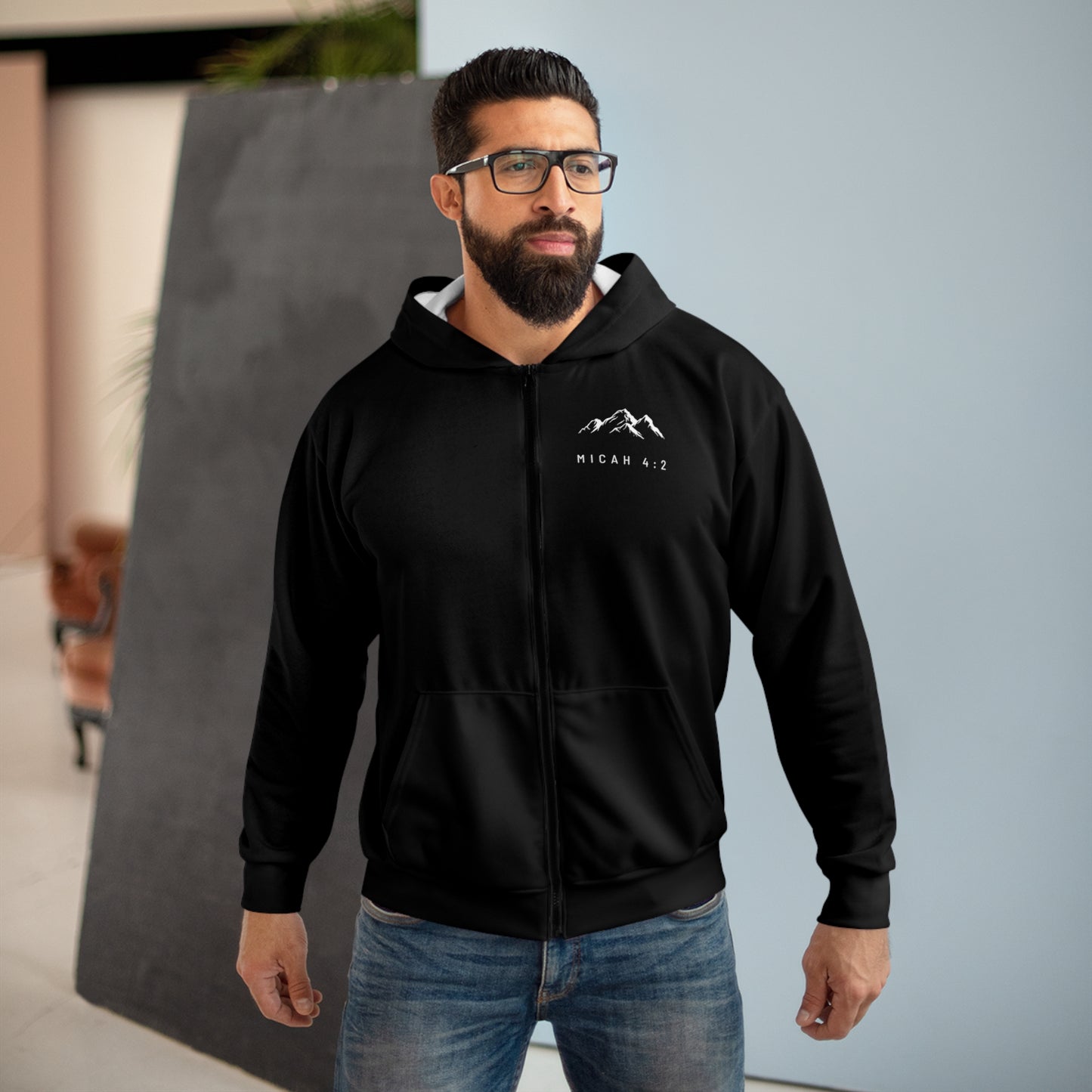 Micah 4:2, Christian Zip Hoodie for men and women