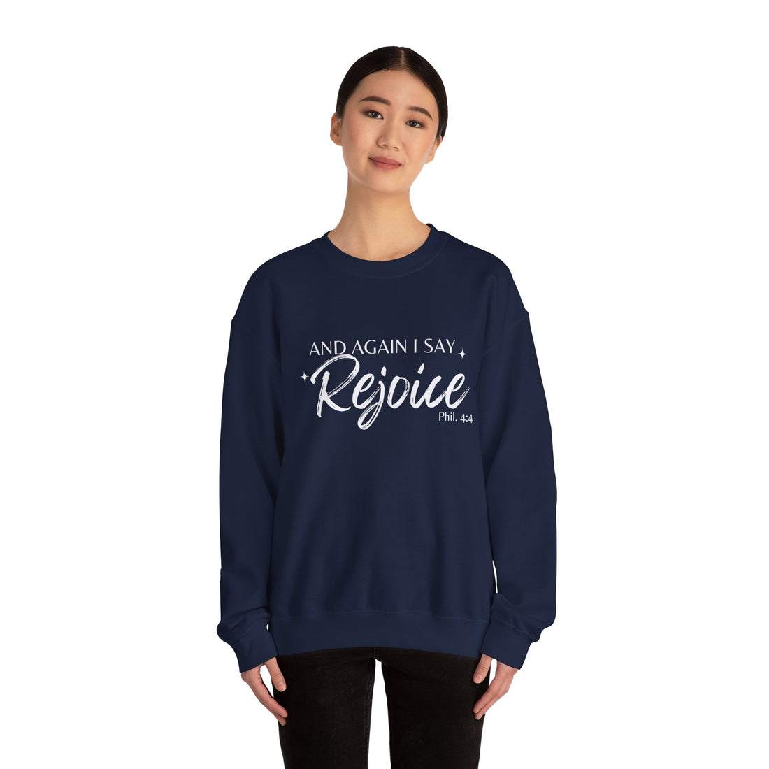 Philippians 4:4 Rejoice, Heavy Blend™ Christian Sweatshirt for Men and Women