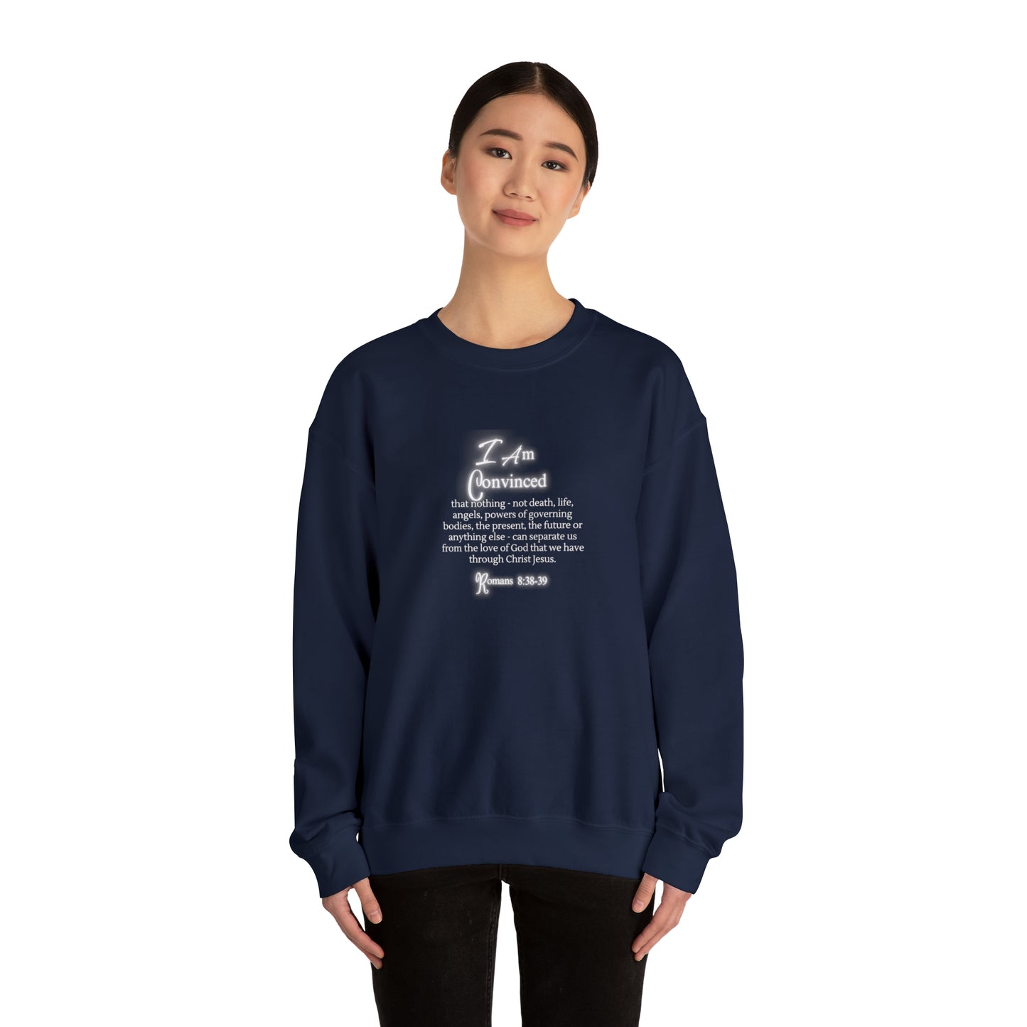 Unisex Heavy Blend™ Crewneck Sweatshirt: Romans 8:38-39