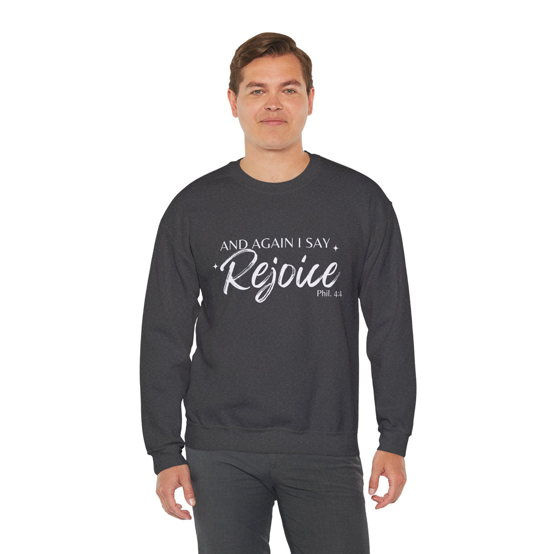 Philippians 4:4 Rejoice, Heavy Blend™ Christian Sweatshirt for Men and Women
