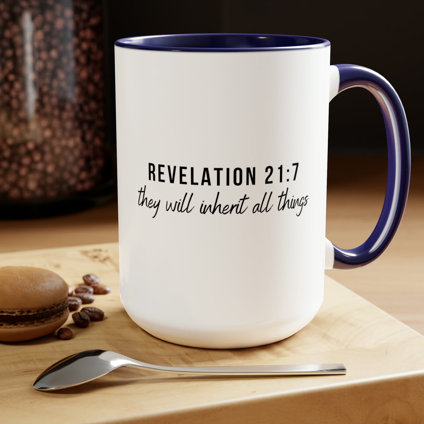 Revelation 21:7, Two-Tone Coffee Mugs, 15oz