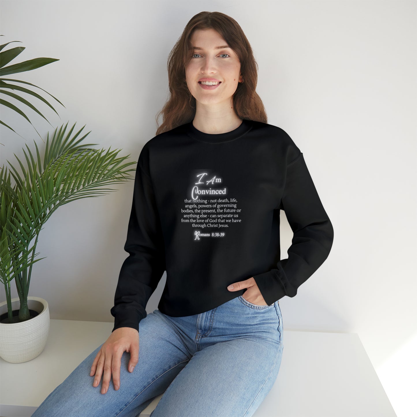 Unisex Heavy Blend™ Crewneck Sweatshirt: Romans 8:38-39