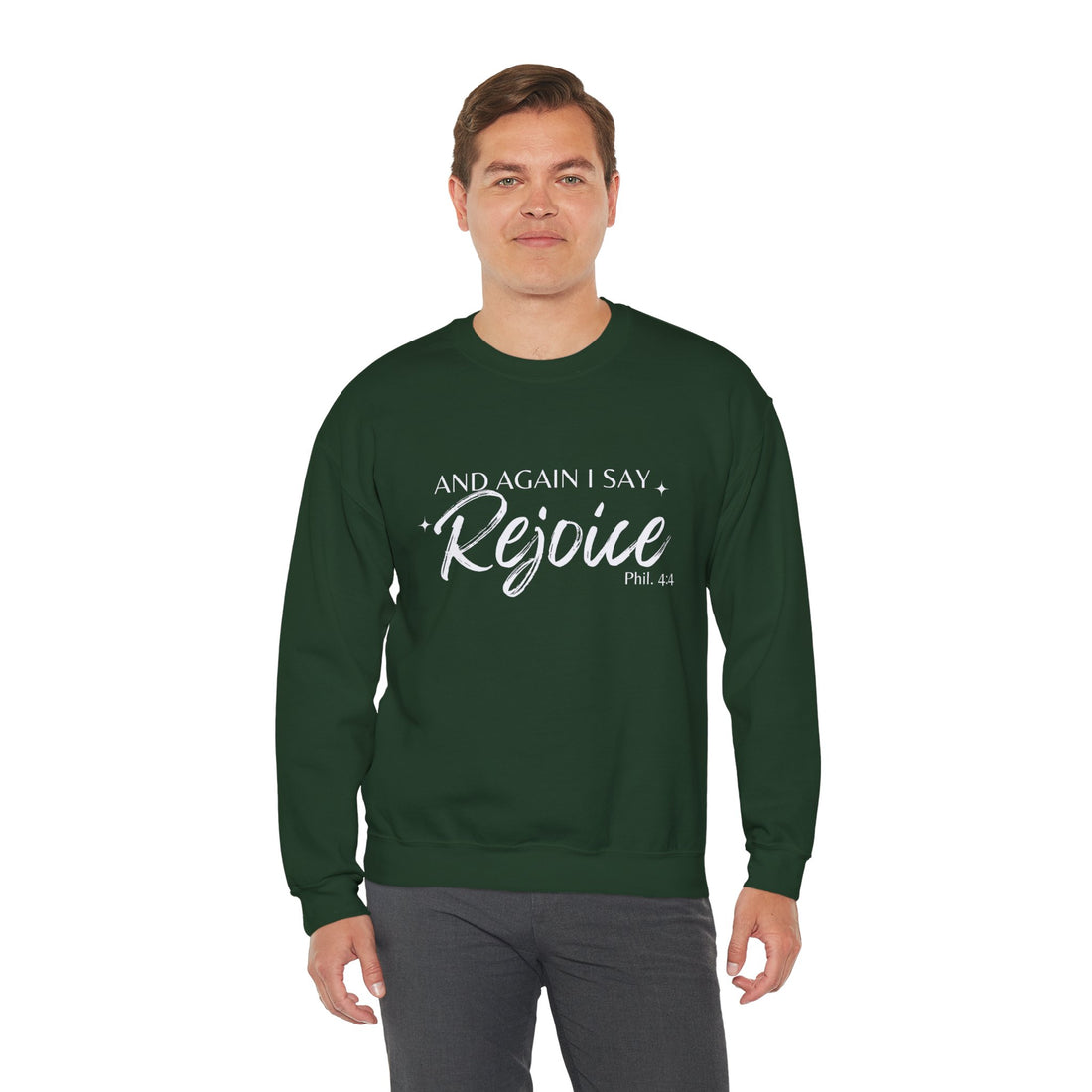 Philippians 4:4 Rejoice, Heavy Blend™ Christian Sweatshirt for Men and Women