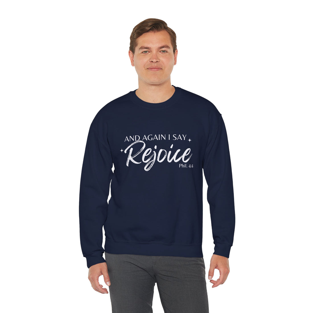 Philippians 4:4 Rejoice, Heavy Blend™ Christian Sweatshirt for Men and Women