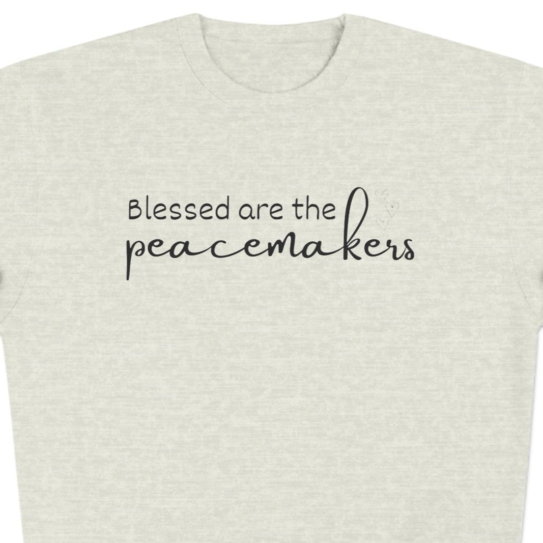 Blessed are the Peacemakers, Unisex Crewneck Christian Sweatshirt Oatmeal Heather