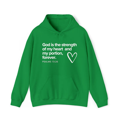 Psalms 73:26 God is My Portion, Heavy Blend™ Christian Hoodie for Men and Women