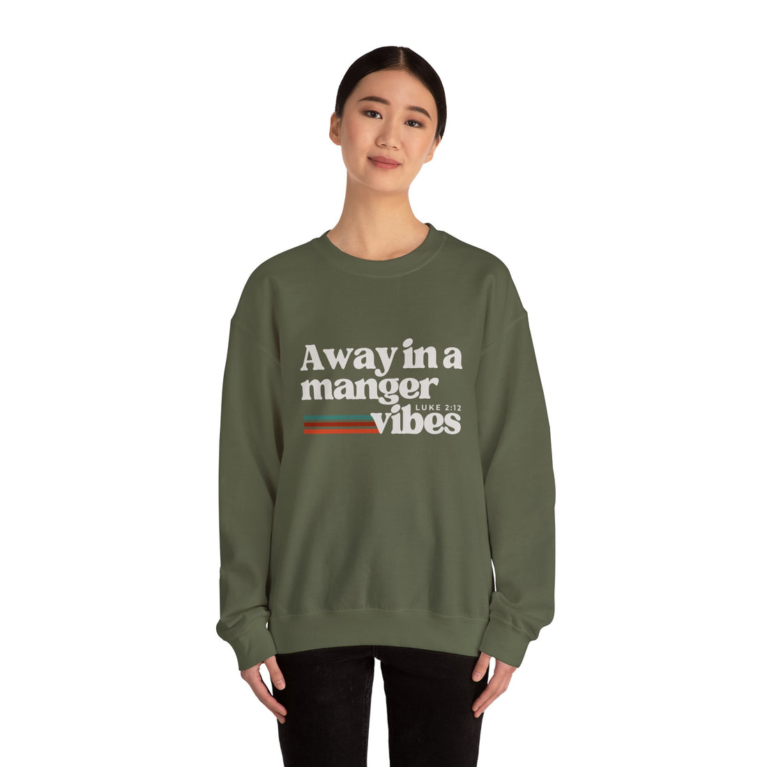 Crewneck Sweatshirt — “Away in a Manger” Christmas Nativity Vibes