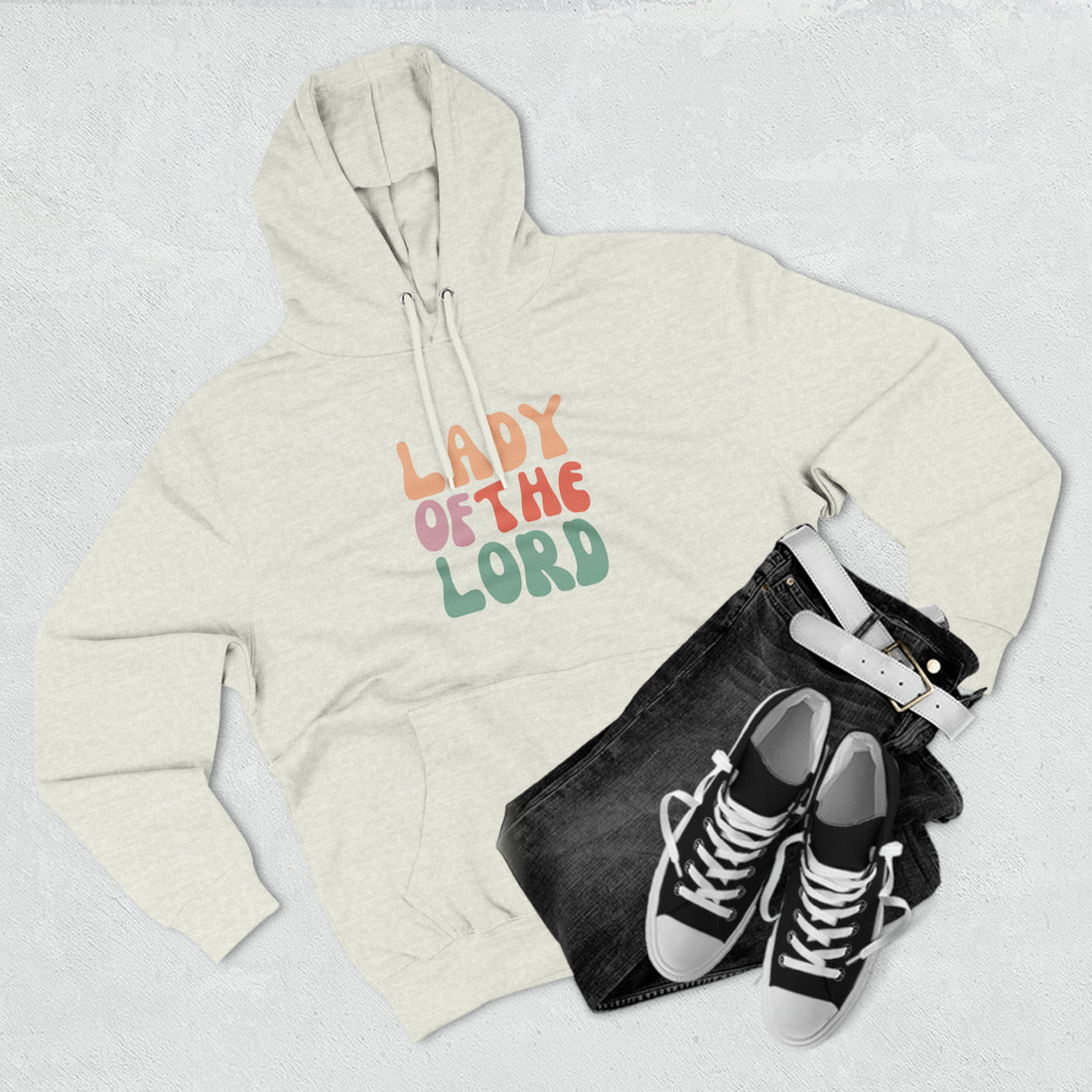 Lady of the Lord, Three-Panel Fleece Christian Hoodie for Women