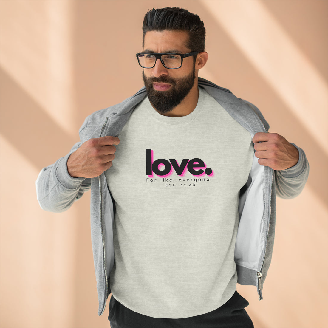 Love, Pink Shadow, Christian Sweatshirt for Men and Women