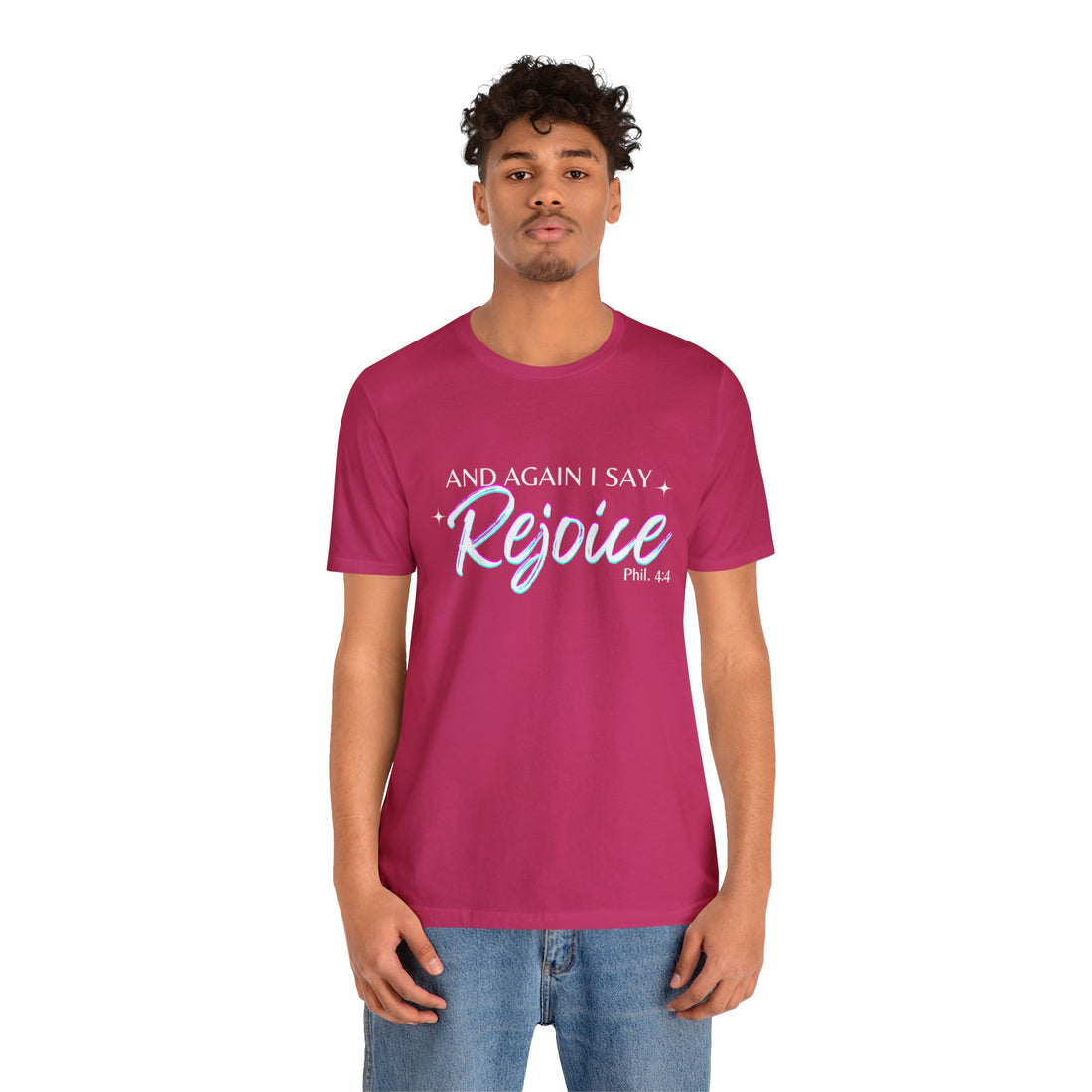 Philippians 4:4 Rejoice, Christian T-shirt for Men and Women, Express Shipping