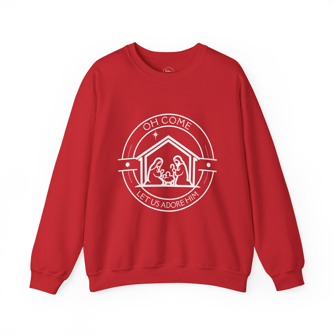 Nativity "Oh Come Let Us Adore Him" Sweatshirt, gift for Christian friends & family