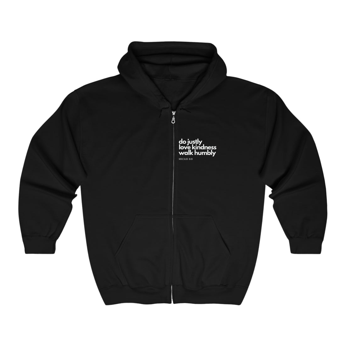 Micah 6:8, Heavy Blend™ Full Zip Christian Hoodie for Men and Women