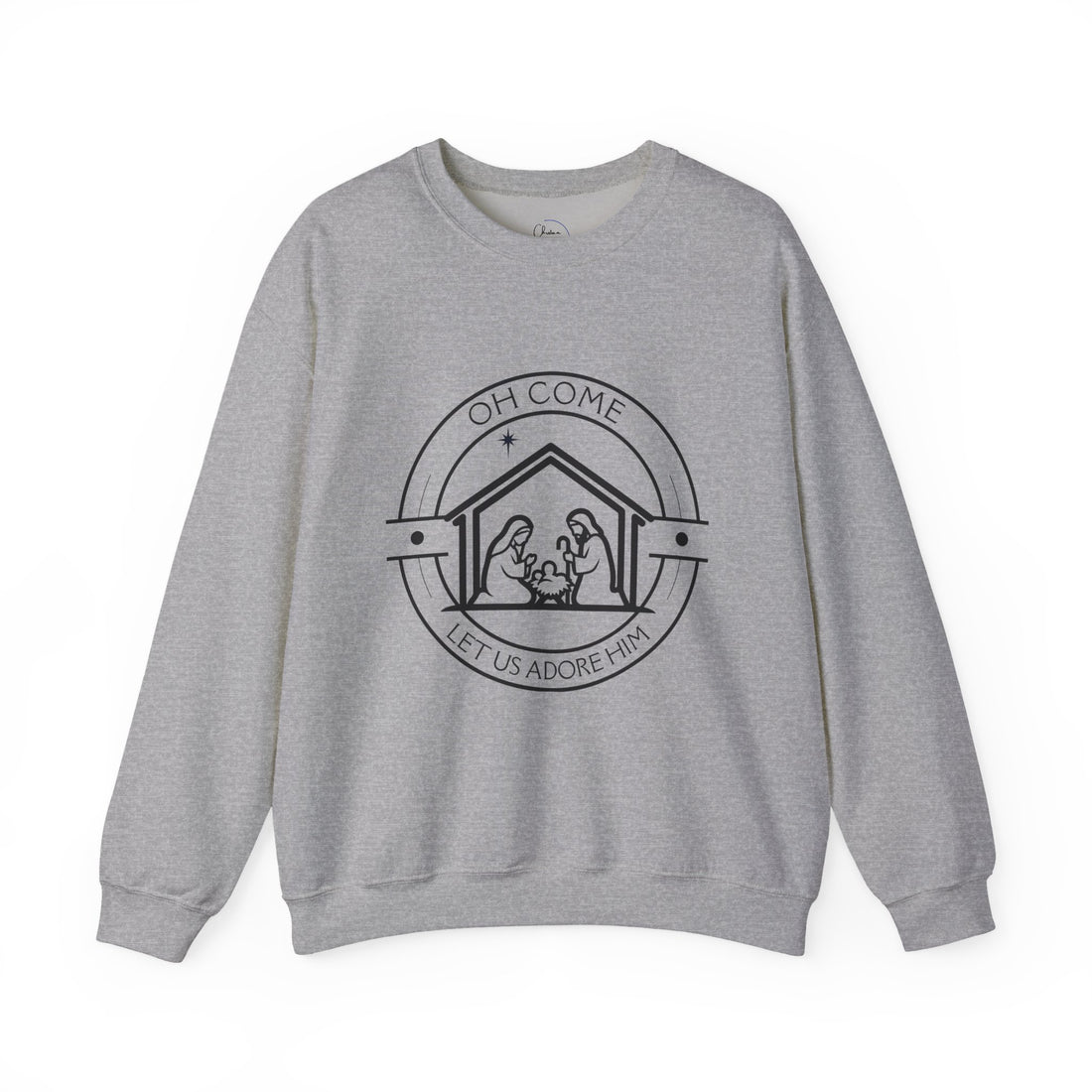 Nativity "Oh Come Let Us Adore Him" Sweatshirt, gift for Christian friends & family