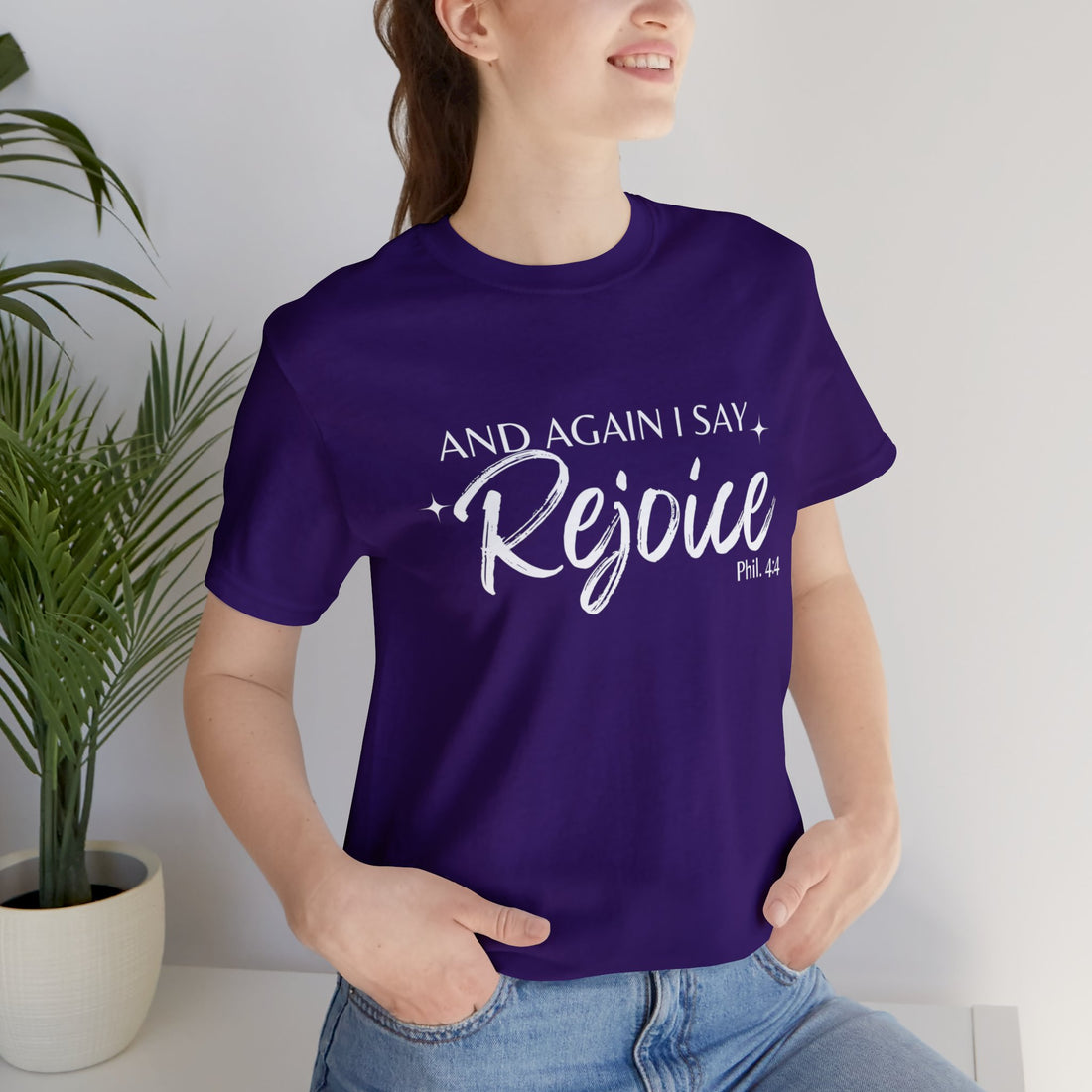 Philippians 4:4 Rejoice, Christian T-shirt for Men and Women, Express Shipping