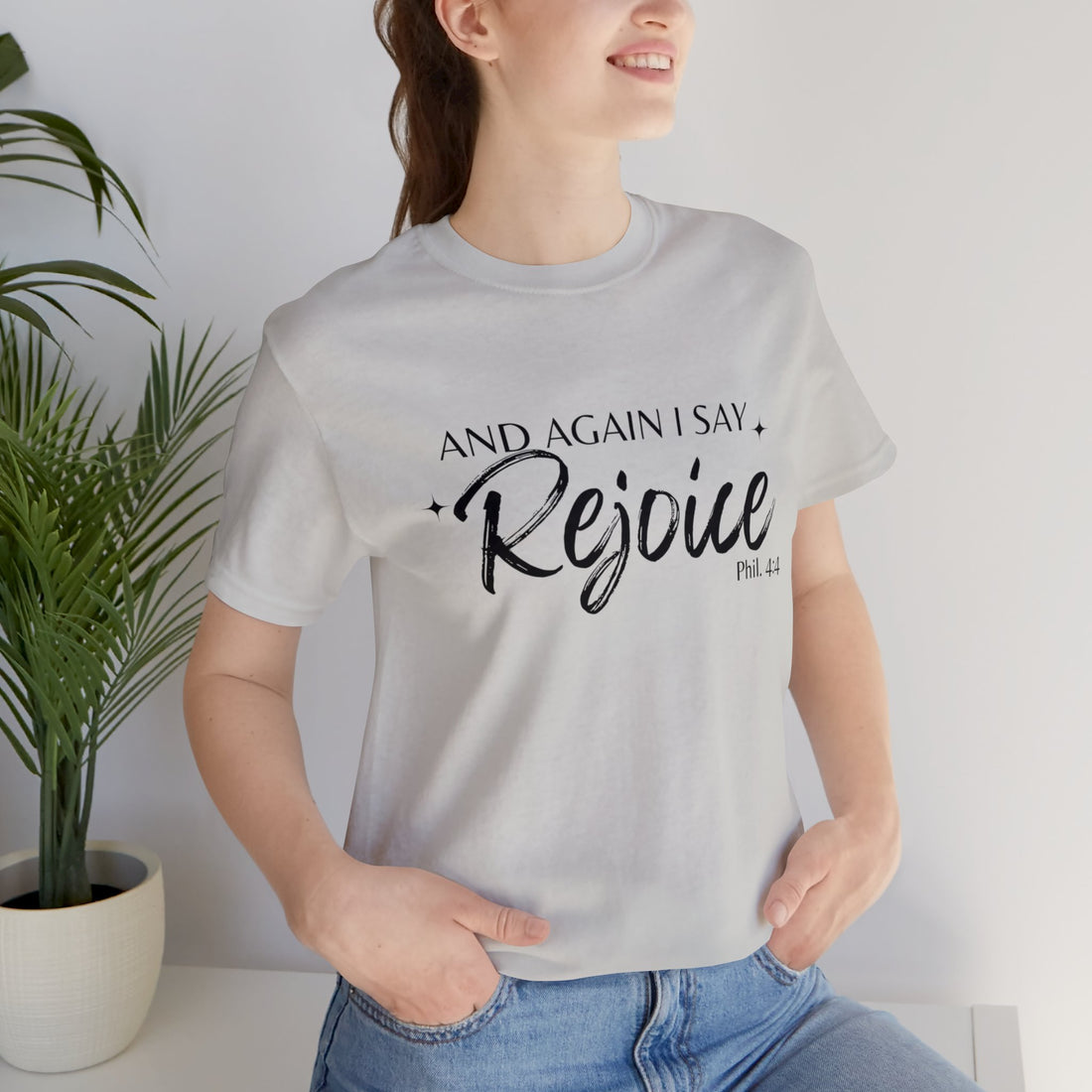 Philippians 4:4 Rejoice, Christian T-shirt for Men and Women, Express Shipping