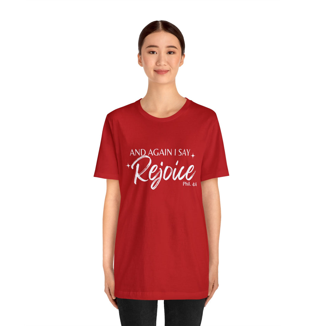 Philippians 4:4 Rejoice, Christian T-shirt for Men and Women, Express Shipping