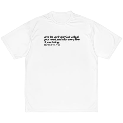 Deuteronomy 6:5, Men's Performance T-Shirt white