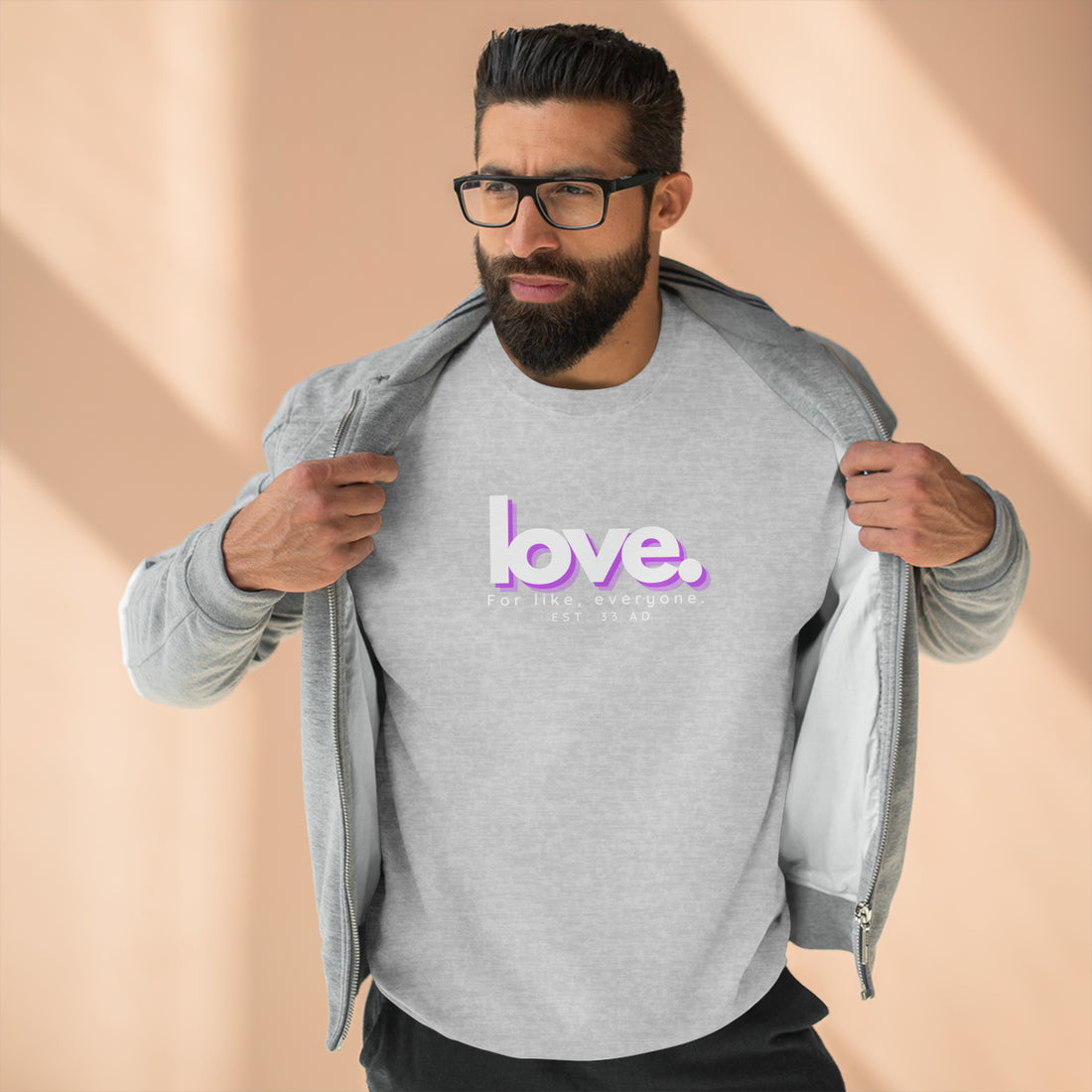 Love, Pink Shadow, Christian Sweatshirt for Men and Women