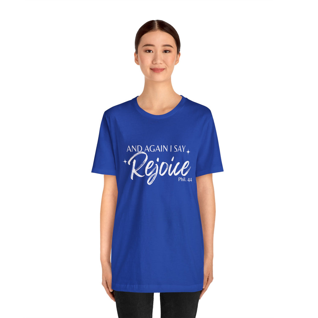 Philippians 4:4 Rejoice, Christian T-shirt for Men and Women, Express Shipping