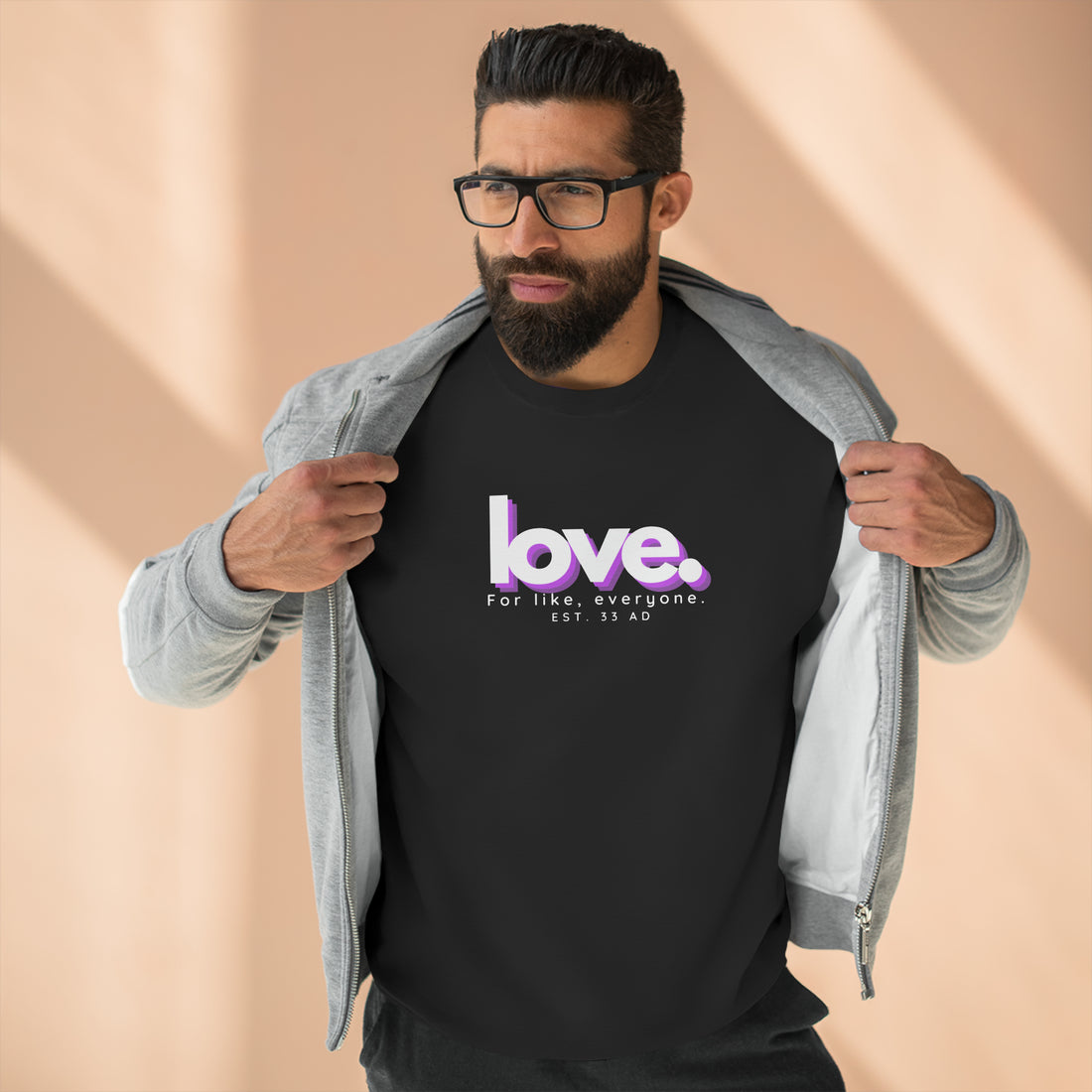 Love, Pink Shadow, Christian Sweatshirt for Men and Women