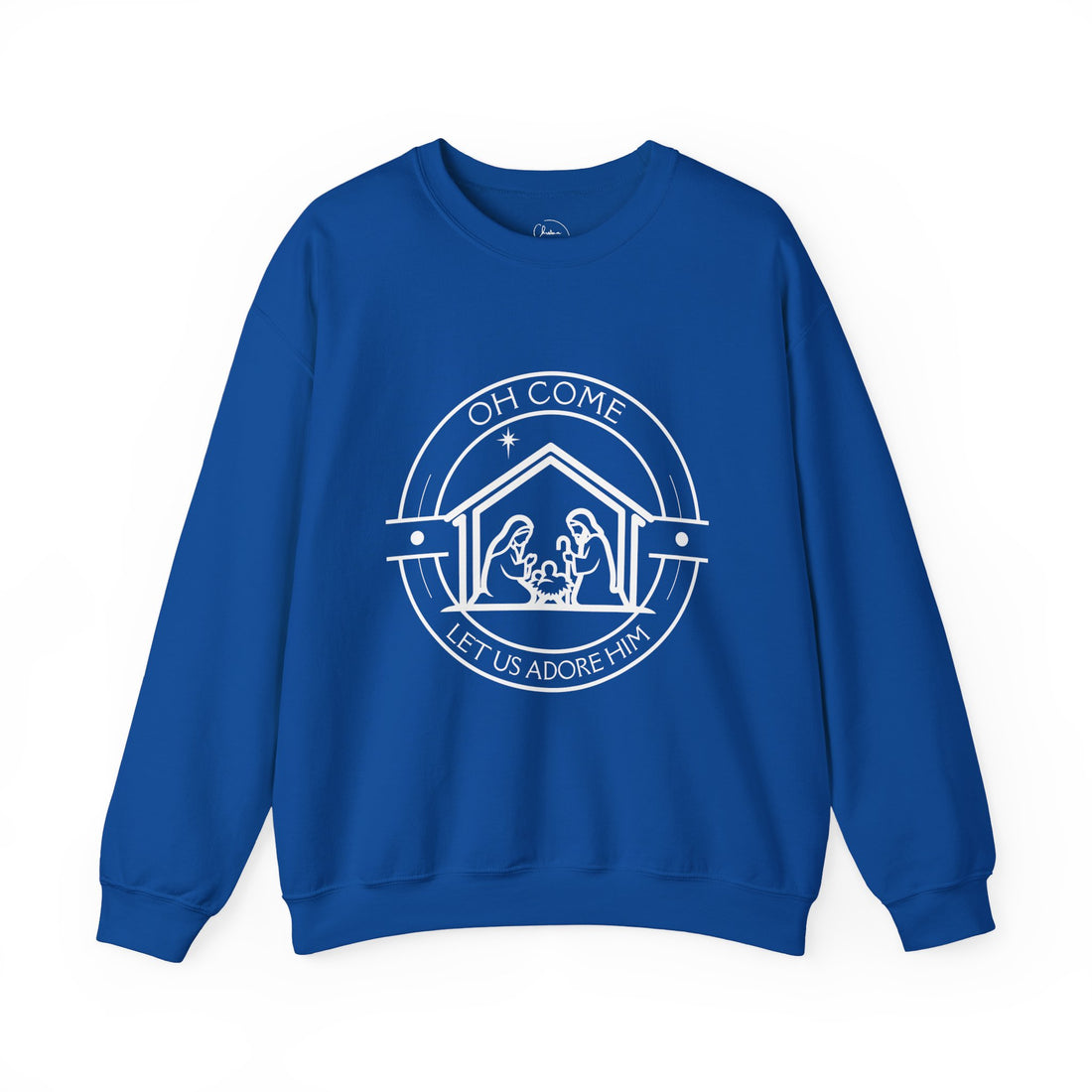 Nativity "Oh Come Let Us Adore Him" Sweatshirt, gift for Christian friends & family