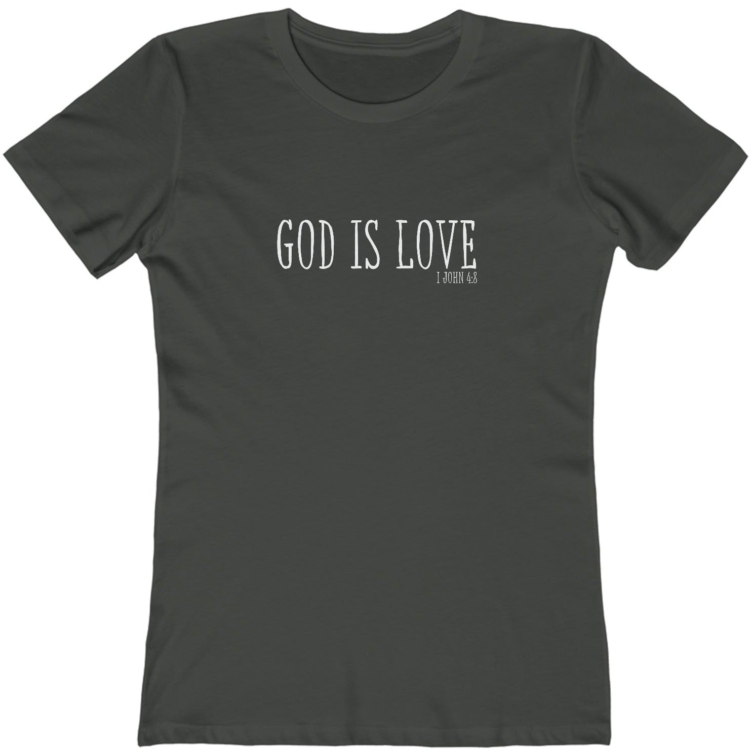 1 John 4:8 God is Love, Christian T-shirt for Women heavy metal