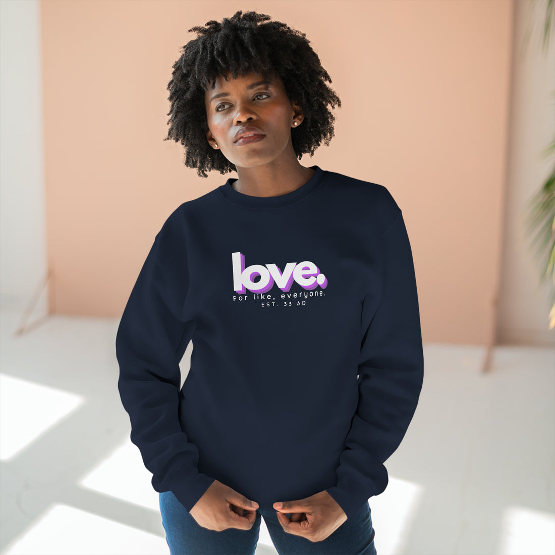 Love, Pink Shadow, Christian Sweatshirt for Men and Women