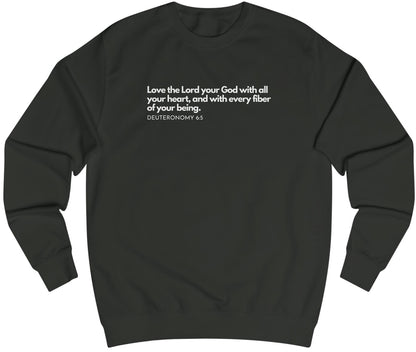 Deuteronomy 6:5, Christian Sweatshirt for Men jet black
