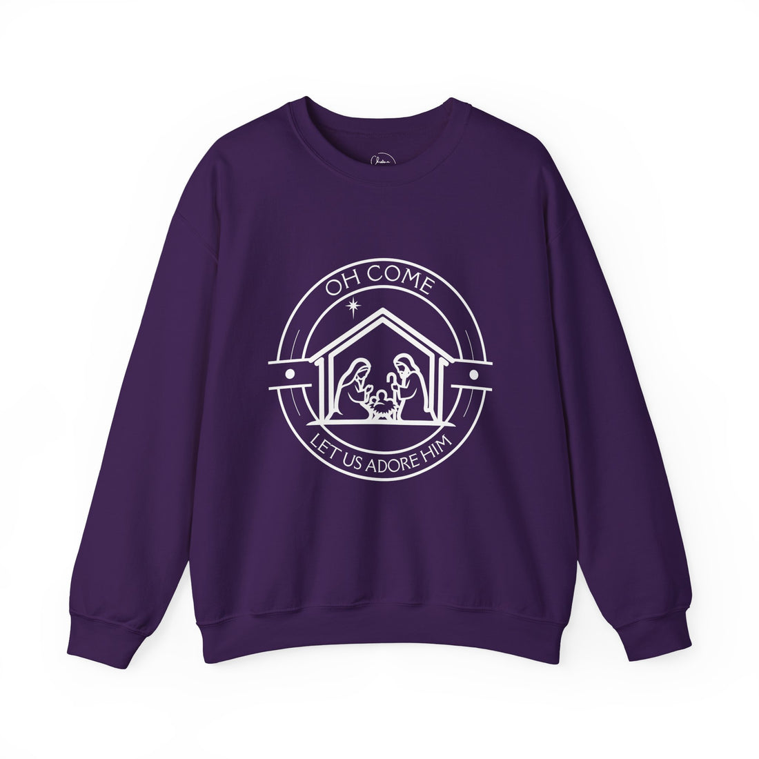 Nativity "Oh Come Let Us Adore Him" Sweatshirt, gift for Christian friends & family