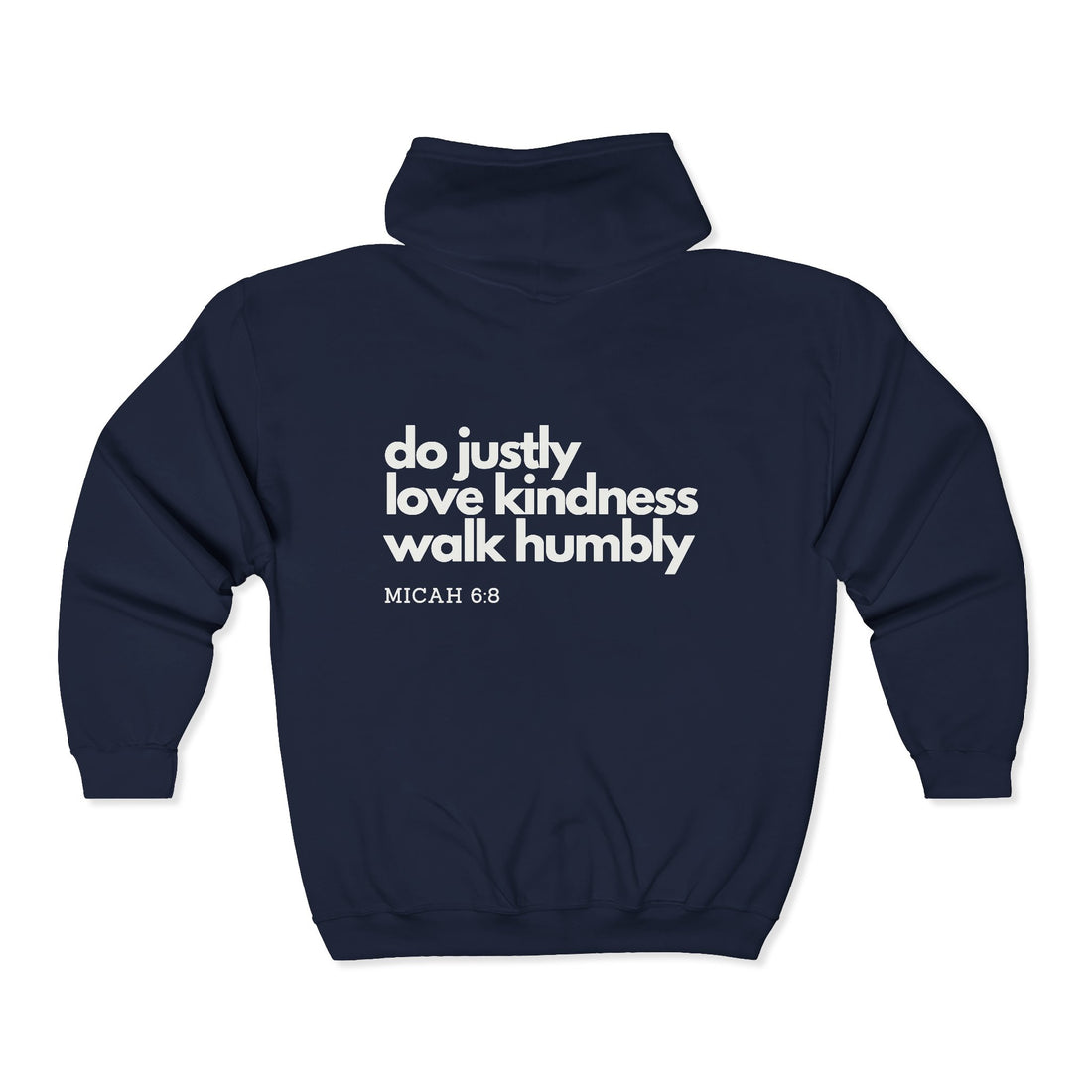 Unisex Heavy Blend™ Full Zip Hooded Sweatshirt:  Micah 6:8 do justly love kindness walk humbly