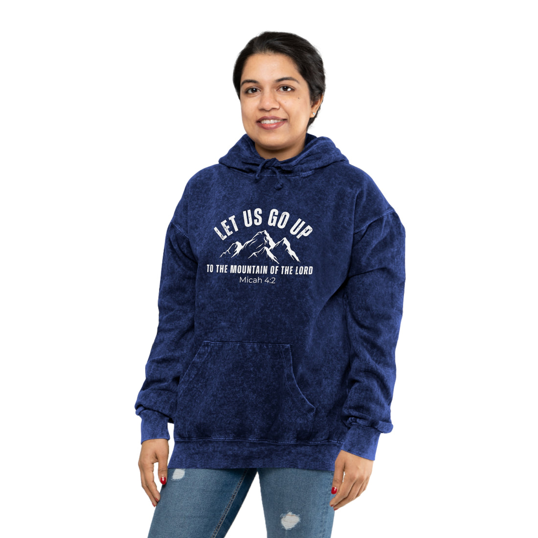 Micah 4:2, Mineral Wash Hoodie for Men and Women