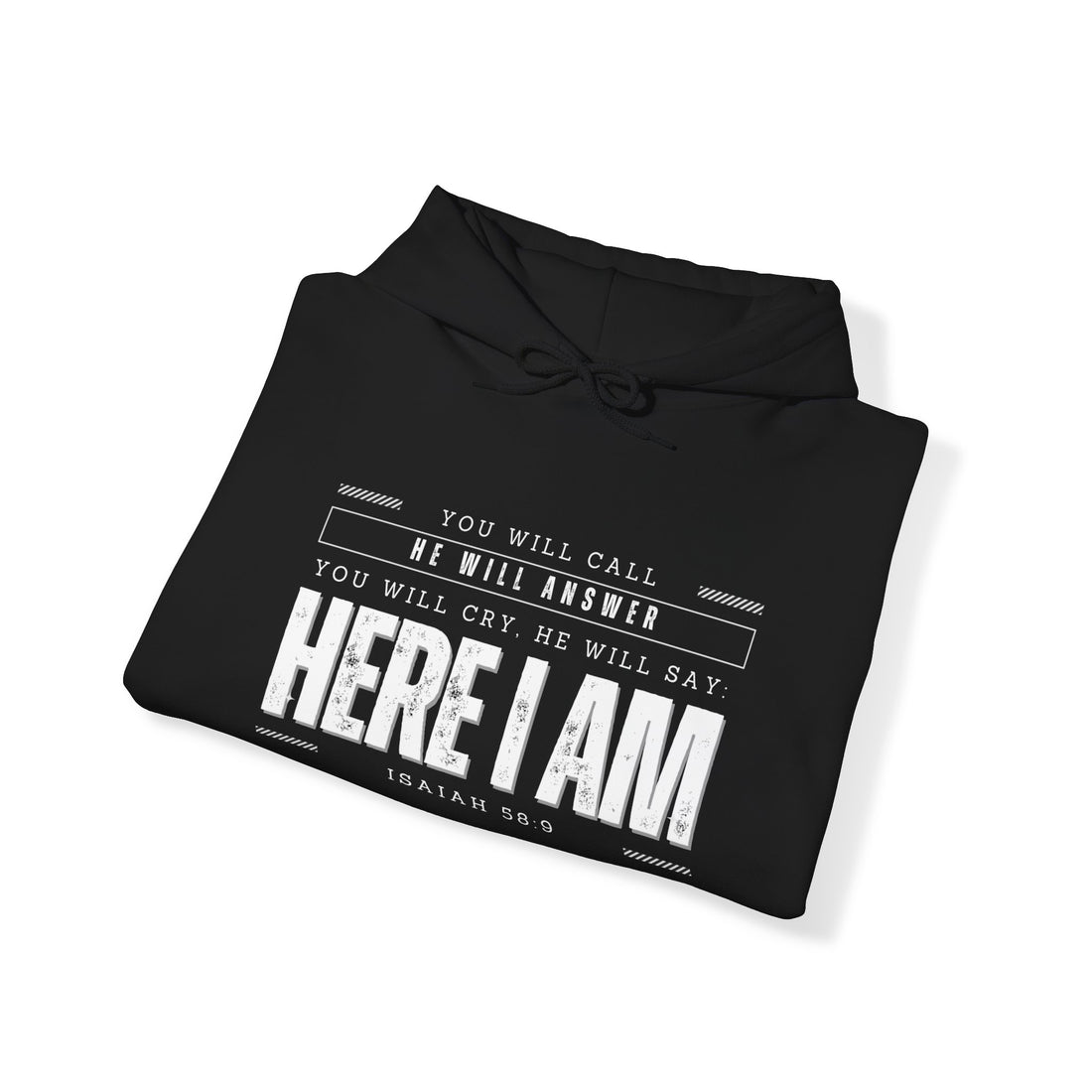 Isaiah 58.9 Here I am, Heavy Blend™ Christian Hoodie for Men and Women