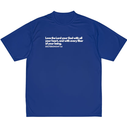 Deuteronomy 6:5, Men's Performance T-Shirt royal blue