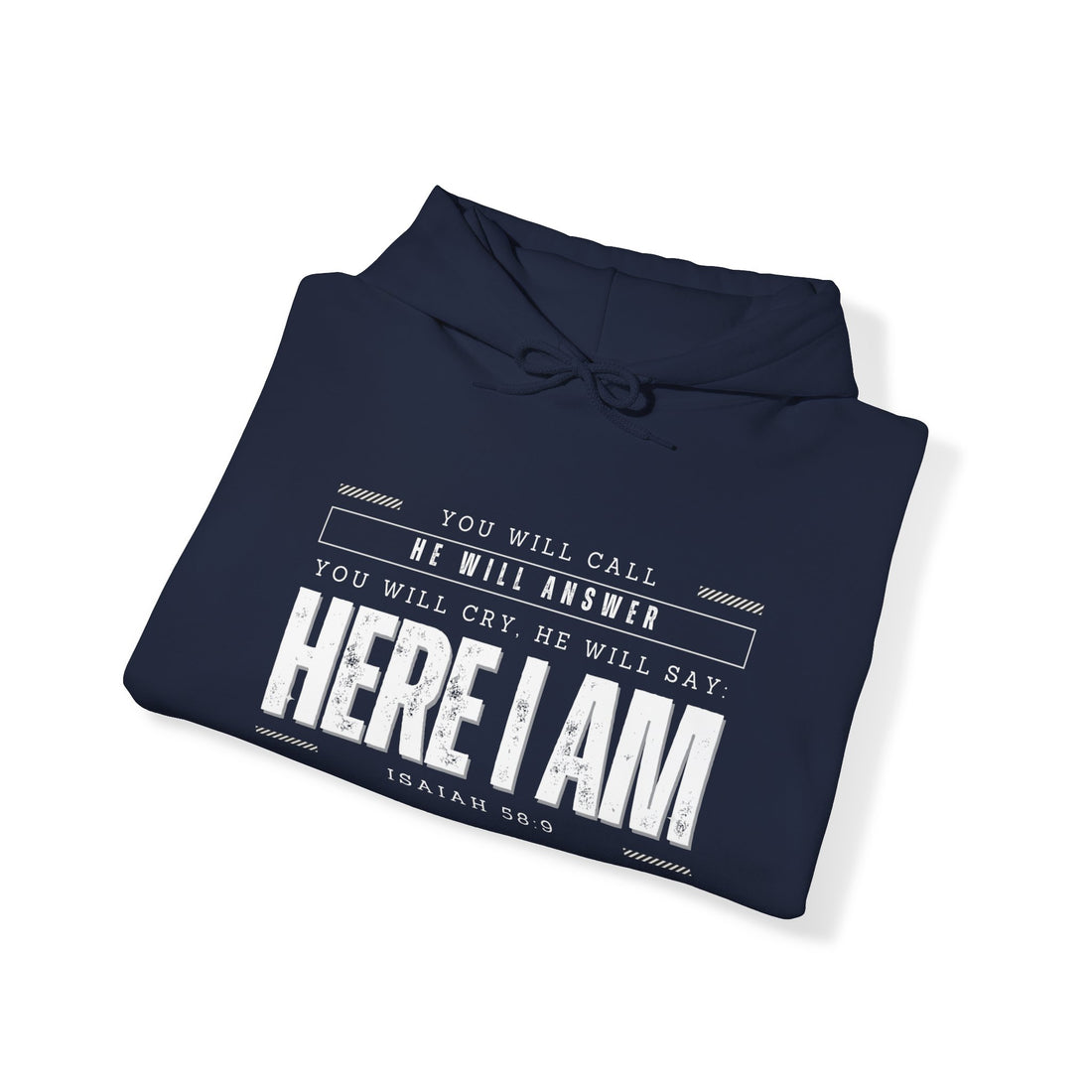 Isaiah 58.9 Here I am, Heavy Blend™ Christian Hoodie for Men and Women