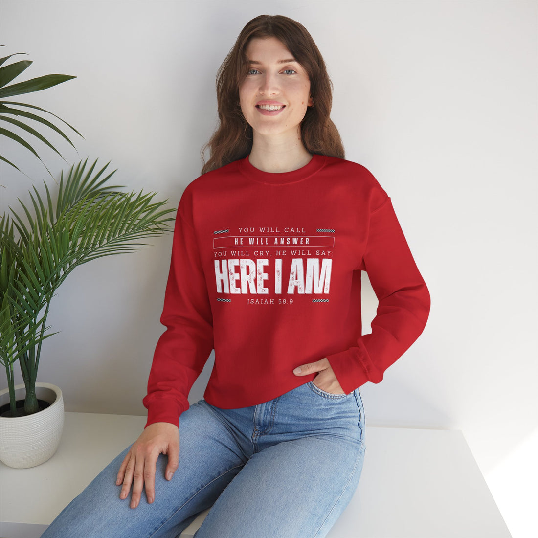 Isaiah 58:9, Heavy Blend™ Sweatshirt for Men and Women