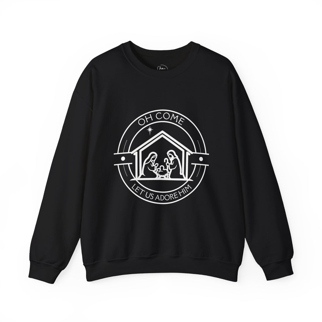 Nativity "Oh Come Let Us Adore Him" Sweatshirt, gift for Christian friends & family