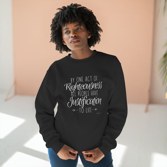 Romans 5.18, Crewneck Christian Sweatshirt for Women